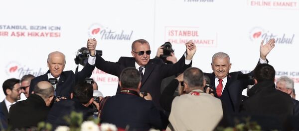 Recep Tayyip Erdoğan - Devlet Bahçeli - Binali Yıldırım Recep Tayyip Erdoğan - Devlet Bahçeli - Binali Yıldırım - Sputnik Türkiye