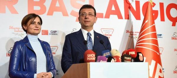CHP İstanbul İl Başkanı Canan Kaftancıoğlu ile Millet İttifakı'nın İstanbul adayı Ekrem İmamoğlu - - Sputnik Türkiye