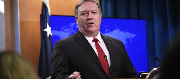 Secretary of State Mike Pompeo answers a question during a news conference on Tuesday, March 26, 2019, at the Department of State in Washington - Sputnik Türkiye
