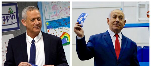 Benny Gantz - Benyamin Netanyahu - Sputnik Türkiye