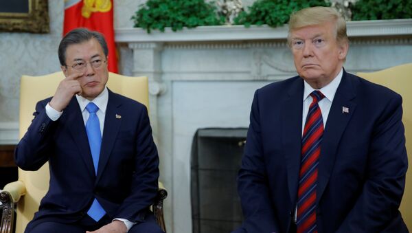 ABD Başkanı Donald Trump ve Güney Kore Devlet Başkanı Moon Jae-in - Sputnik Türkiye