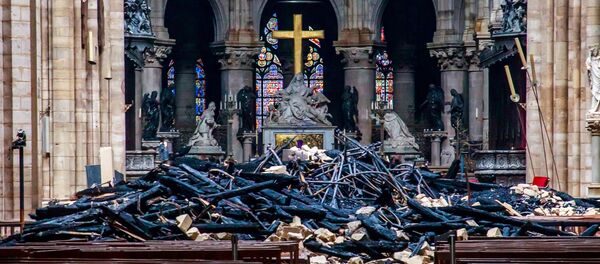 Yangının ardından Notre Dame Katedrali - Sputnik Türkiye