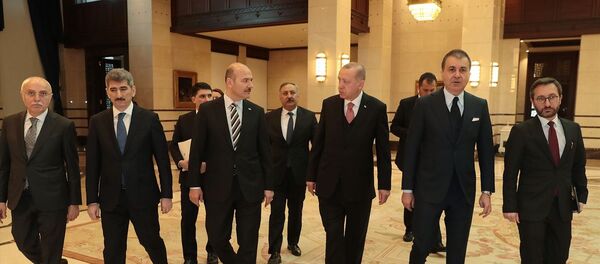 Recep Tayyip Erdoğan, Ömer Çelik, Süleyman Soylu, Fahrettin Altun - Sputnik Türkiye