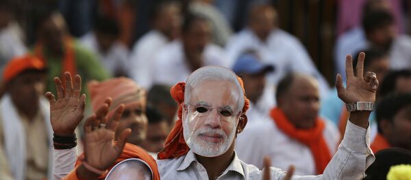 Hindistan seçimlerinde Başbakan Narendra Modi’yi destekleyen halk - Sputnik Türkiye