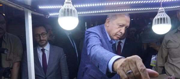 Recep Tayyip Erdoğan, meydandaki satıcılardan kestane aldı. - Sputnik Türkiye