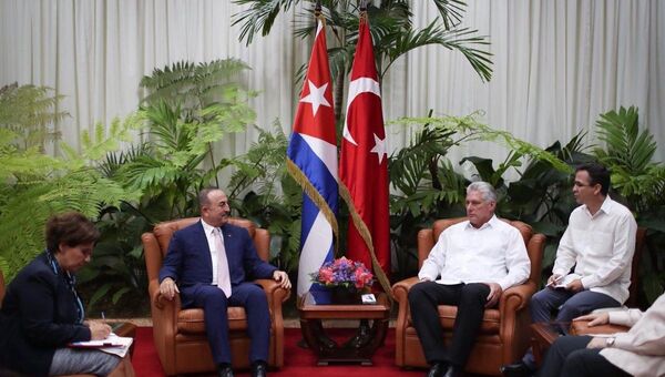  Dışişleri Bakanı Mevlüt Çavuşoğlu, Küba Devlet Başkanı Miguel Diaz Canel - Sputnik Türkiye