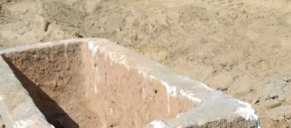 Manisa'nın Salihli ilçesinde, yüksek hızlı tren projesi çalışmaları sırasında Roma Dönemi’ne ait olduğu sanılan lahit bulundu. - Sputnik Türkiye