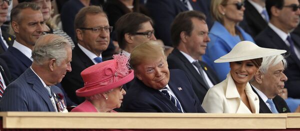 Donald Trump, Kraliçe 2. Elizabeth, Melania Trump - Sputnik Türkiye