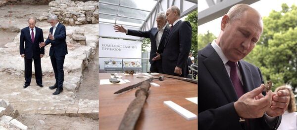 Kremlin’deki kazılarda bulunan bir Fransıza ait kılıç Putin’e gösterildi - Sputnik Türkiye