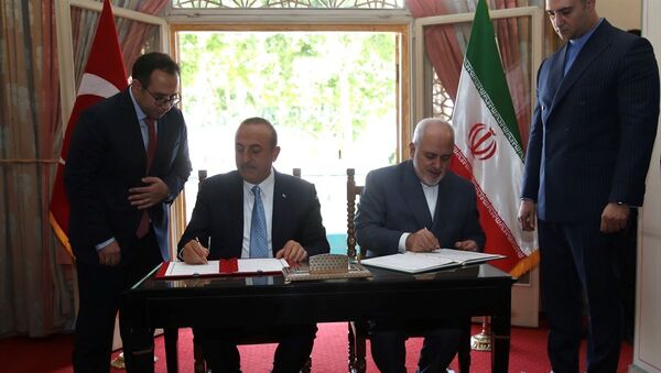 Dışişleri Bakanı Mevlüt Çavuşoğlu, İran'ın İsfahan kentinde İran Dışişleri Bakanı Muhammed Cevad Zarif ile bir araya geldi. - Sputnik Türkiye