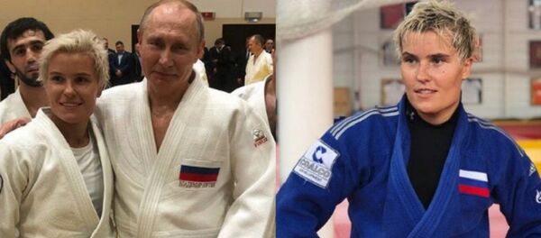 Rusya Devlet Başkanı Vladimir Putin ile şubatta Soçi’de birlikte judo yapan 30 yaşındaki Rus sporcu Natalya Kuziutina - Sputnik Türkiye