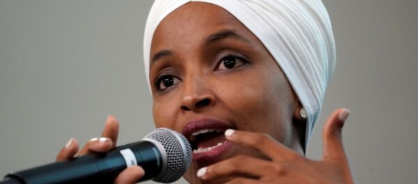 U.S. Rep Ilhan Omar (D-MN) takes part in a discussion on Impacts of Phobia in Our Civic and Political Discourse during the Muslim Caucus Education Collective’s conference in Washington, U.S., July 23, 2019.  REUTERS/Kevin Lamarque - Sputnik Türkiye