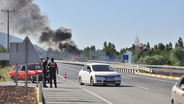 Konya'nın Akşehir ilçesinde mühimmat taşıyan kamyonda yangın çıktı - Sputnik Türkiye