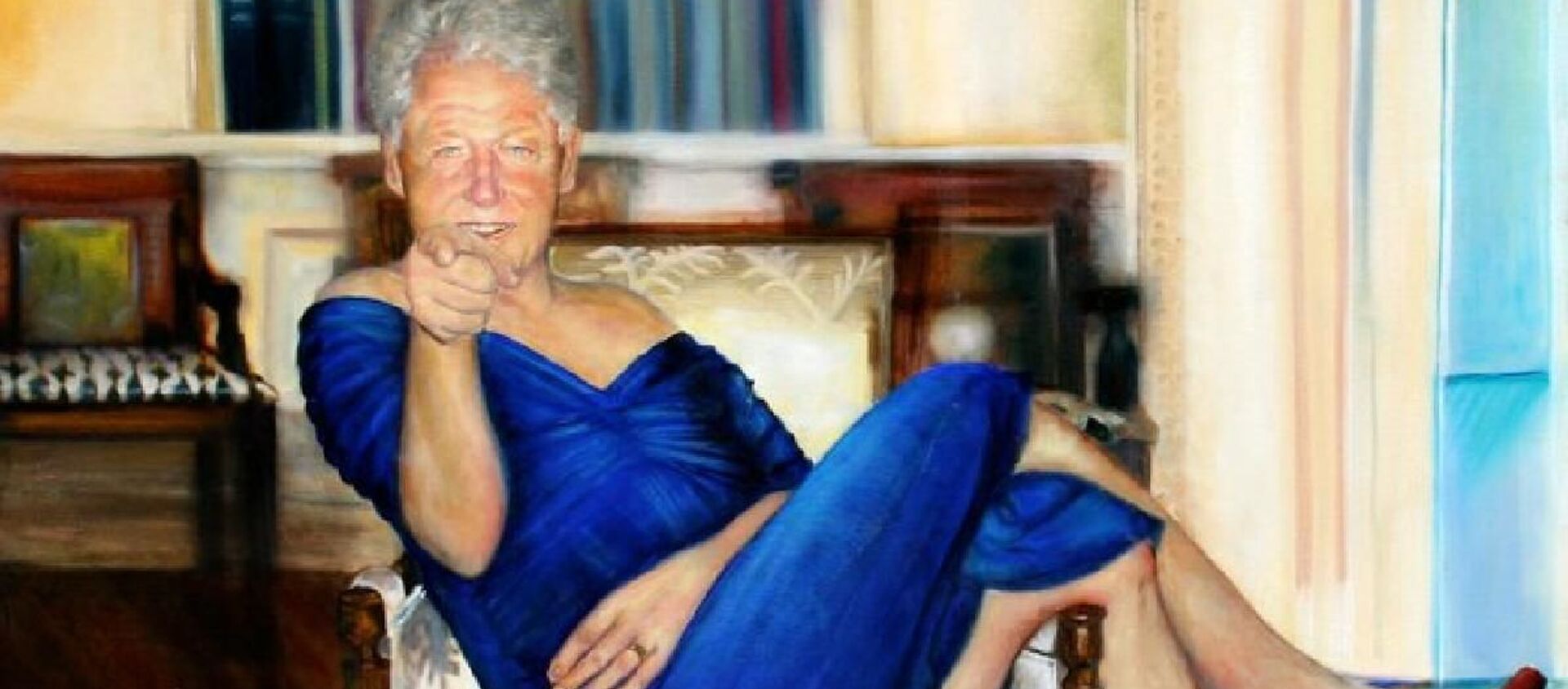 Epstein'in evinde bulunan kadın elbiseli Bill Clinton tablosu - Sputnik Türkiye, 1920, 16.08.2019