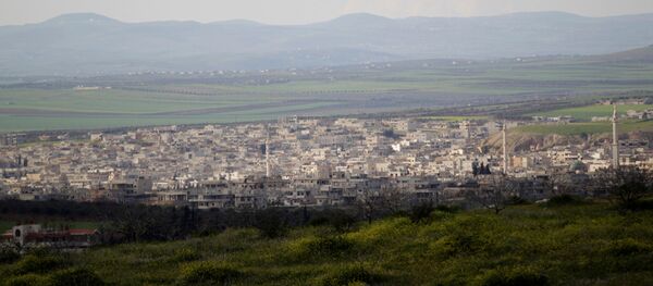 İdlib vilayetinin güney kırsalındaki Han Şeyhun'un uzaktan görünüşü - Sputnik Türkiye