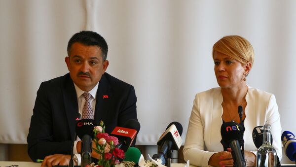 Tarım ve Orman Bakanı Bekir Pakdemirli, Slovenya Tarım Orman ve Gıda Bakanı Aleksandra Pıvec - Sputnik Türkiye