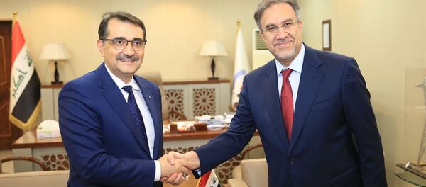 Enerji ve Tabii Kaynaklar Bakanı Fatih Dönmez ve  Irak Elektrik Bakanı Luey el-Hatib - Sputnik Türkiye