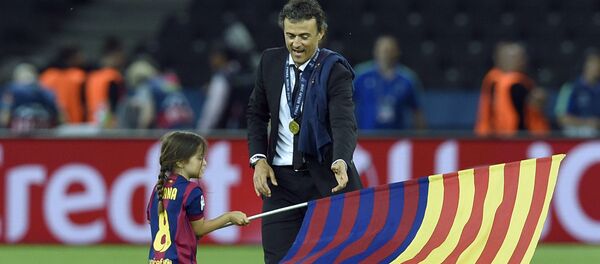 Luis Enrique, kızı Xana - Sputnik Türkiye