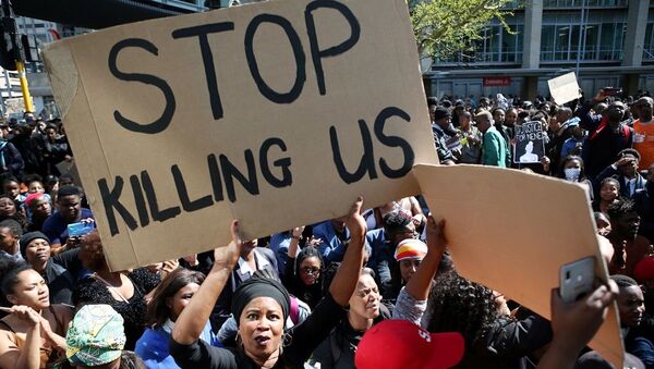 Güney Afrika'daki kadına yönelik şiddet olayları protestosu  - Sputnik Türkiye