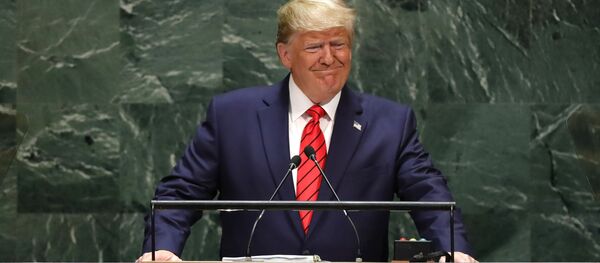 Donald Trump 24 Eylül 2019'da 74. BM Genel Kurulu'na hitap ederken - Sputnik Türkiye