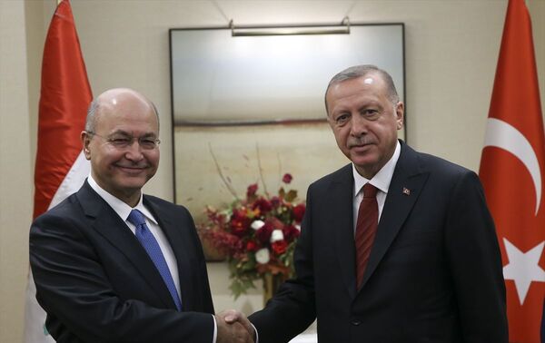 Türkiye Cumhurbaşkanı Recep Tayyip Erdoğan ve Irak Cumhurbaşkanı Berham Salih - Sputnik Türkiye