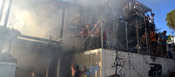 Midilli, sığınmacı, kamp, yangın Midilli, sığınmacı, kamp, yangın - Sputnik Türkiye