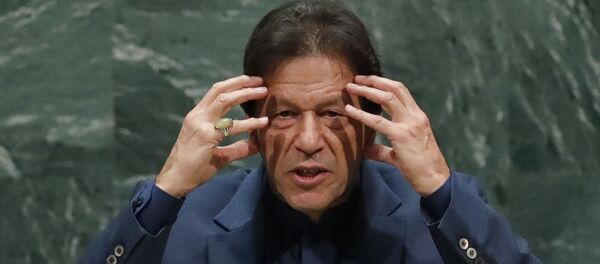 Pakistan Başbakanı İmran Han 74. BM Genel Kurulu'na hitap ederken Pakistan Başbakanı İmran Han 74. BM Genel Kurulu'na hitap ederken - Sputnik Türkiye