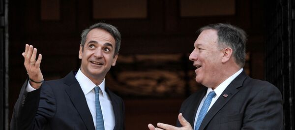Mike Pompeo - Kiriakos Miçotakis - Sputnik Türkiye