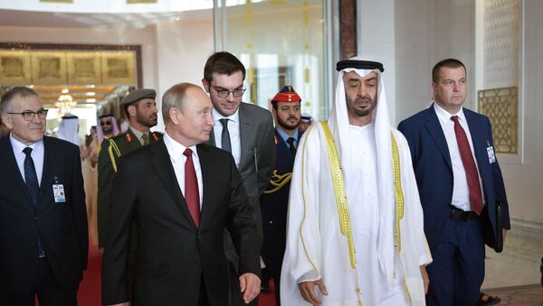 Vladimir Putin - Muhammed bin Zayid el Nehyan - Sputnik Türkiye