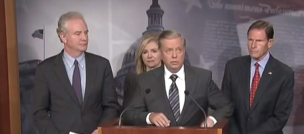 ABD'li Cumhuriyetçi Senatör Lindsey Graham ve Demokrat Senatör Chris Van Hollen - Sputnik Türkiye