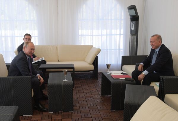 Erdoğan ile Putin'in Soçi'deki görüşmesinden kareler - Sputnik Türkiye