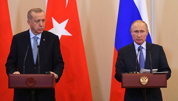 Президент РФ В. Путин встретился с президентом Турции Р. Т. Эрдоганом - Sputnik Türkiye