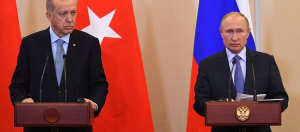 Президент РФ В. Путин встретился с президентом Турции Р. Т. Эрдоганом - Sputnik Türkiye