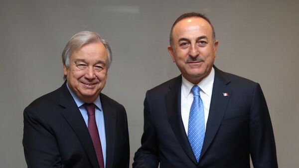 Dışişleri Bakanı Mevlüt Çavuşoğlu, Birleşmiş Milletler (BM) Genel Sekreteri Antonio Guterres - Sputnik Türkiye