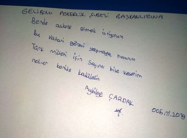 8 yaşındaki Aybilge askere gitmek için dilekçe verdi - Sputnik Türkiye