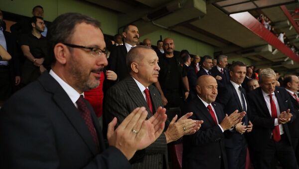 Cumhurbaşkanı Recep Tayyip Erdoğan Türk Telekom Stadı'na A Milli Futbol Takımı'nın 2020 Avrupa Şampiyonası Elemeleri'nde İzlanda ile yaptığı maçı izledi.  - Sputnik Türkiye