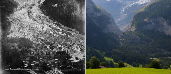 İsviçre Alpleri'nde eriyen buzullar - Sputnik Türkiye