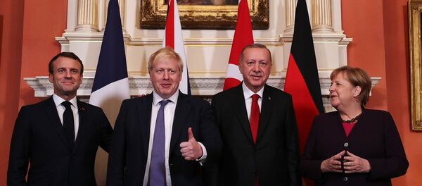 Emmanuel Macron - Angela Merkel - Boris Johnson- Recep Tayyip Erdoğan - Sputnik Türkiye