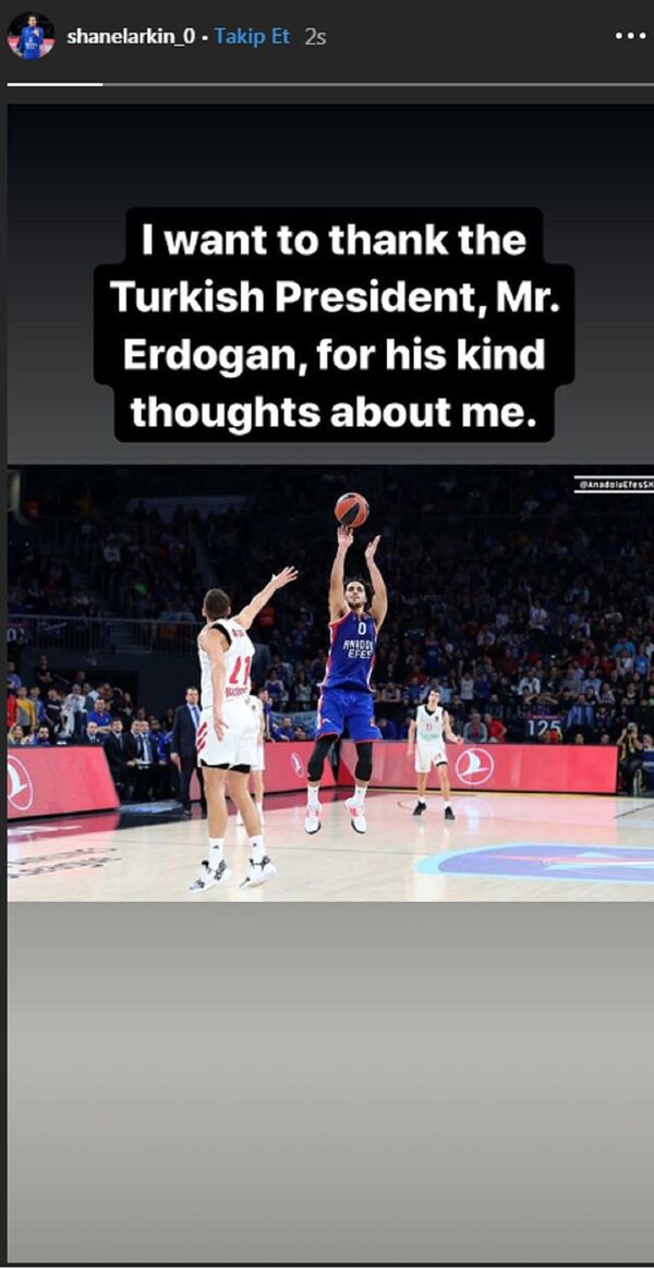 Shane Larkin'den Erdoğan'a teşekkür - Sputnik Türkiye