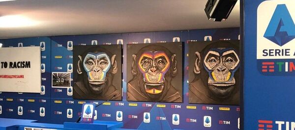 İtalyan futbolunda yükselen ırkçılığı kınamak isteyen lig yöneticilerinin maymun resimlerini kullanması hem mesajı gölgeledi hem de tepki yarattı. - Sputnik Türkiye