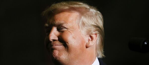  Başkan Donald Trump askeri üste ABD savunma bütçesi yasasını imzalarken - Sputnik Türkiye