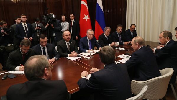 Recep Tayyip Erdoğan-Vladimir Putin, Berlin, Libya Zirvesi - Sputnik Türkiye