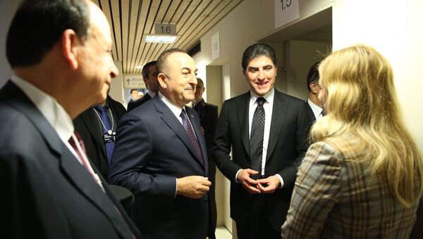 Dışişleri Bakanı Mevlüt Çavuşoğlu, IKBY Başbakanı Neçirvan Barzani  - Sputnik Türkiye