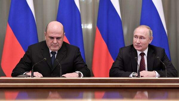 Rusya Devlet Başkanı Vladimir Putin - Rusya Başbakanı Mihail Mişustin - Sputnik Türkiye