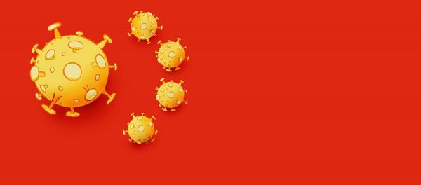 Koronavirüs sembolüyle çizilen Çin bayrağı - Sputnik Türkiye