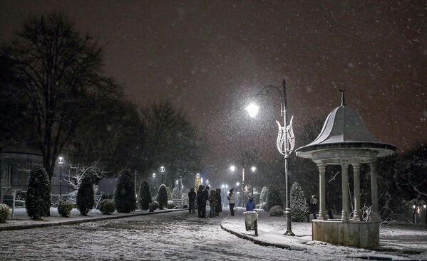 İstanbul'da gece yarısından itibaren başlayan kar yağışı, Çamlıca bölgesinde etkili oldu. - Sputnik Türkiye