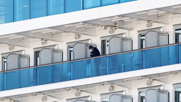 Japonya'da, koronavirüs salgını nedeniyle karantinada bulunan yolcu gemisi-Diamond Princess  - Sputnik Türkiye