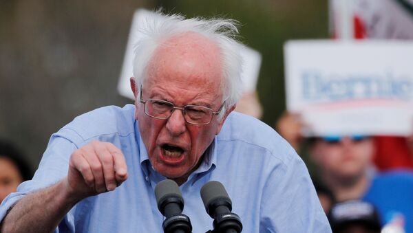 2020 ABD başkanlık seçiminin Demokrat Partili aday adayı Senatör Bernie Sanders, Kaliforniya'da miting turunda - Sputnik Türkiye