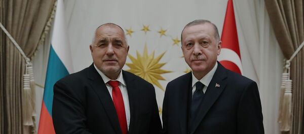 Türkiye Cumhurbaşkanı Recep Tayyip Erdoğan, Cumhurbaşkanlığı Külliyesi'nde Bulgaristan Başbakanı Boyko Borisov ile bir araya geldi. - Sputnik Türkiye