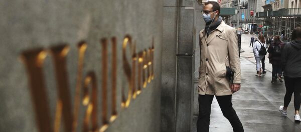 Koronovirüs zamanlarında Wall Street manzarası, New York, ABD - Sputnik Türkiye